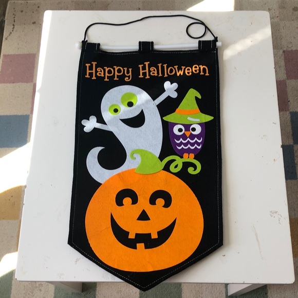 Other - 🎃 Happy Halloween Felt Banner with 👻🦉🎃